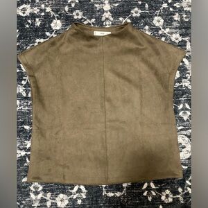 Mango Women's Brown Suede Top